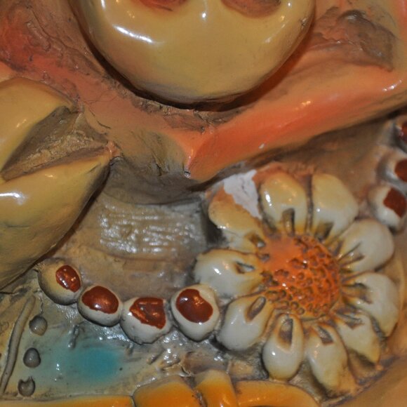 Jumbo 14" Vintage 70 Large Hand Painted Dress Pig Piggy Bank Ceramic Chalk ware - Picture 13 of 13